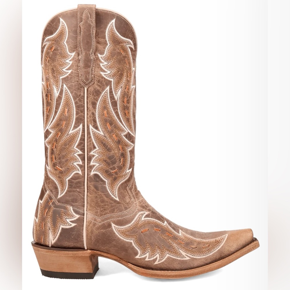 Dan Post NEW Men’s Racer Leather Boot Size 7 Snip Toe Cowboy Boots - Picture 2 of 6